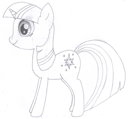 Size: 1210x1126 | Tagged: safe, artist:aafh, twilight sparkle, pony, monochrome, solo, traditional art