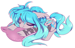 Size: 5807x3705 | Tagged: safe, artist:sorasku, oc, oc only, oc:soda pop, bat pony, pony, absurd resolution, eyes closed, female, mare, prone, simple background, sleeping, solo, transparent background