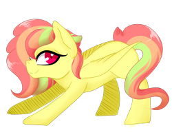 Size: 3710x3000 | Tagged: safe, artist:kittii-kat, oc, oc only, oc:summer fruit, earth pony, pony, solo, stretching