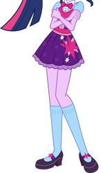 Size: 2160x3549 | Tagged: safe, artist:teentitansfan201, edit, sci-twi, twilight sparkle, equestria girls, bowtie, clothes, cropped, crossed arms, legs, mary janes, pictures of legs, shoes, simple background, skirt, socks, solo, transparent background, vector, vector edit