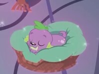 Size: 198x148 | Tagged: safe, screencap, spike, spike the regular dog, dog, equestria girls, bed, sleeping, smiling, solo