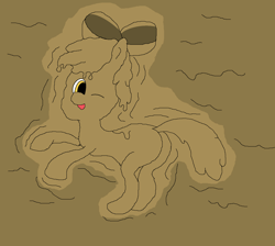 Size: 1720x1540 | Tagged: safe, artist:amateur-draw, apple bloom, pony, downvote bait, ms paint, mud, mud bath, muddy, solo, wet and messy