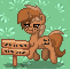 Size: 244x241 | Tagged: safe, oc, oc only, oc:sign, pony, unicorn, :t, animated, gif, lidded eyes, pony town, sign, solo, trotting, trotting in place