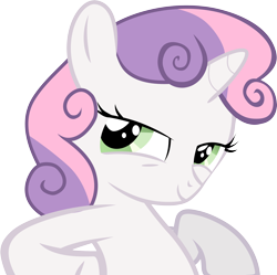 Size: 3926x3914 | Tagged: safe, artist:frownfactory, sweetie belle, pony, unicorn, .svg available, female, hearts and hooves day, lidded eyes, simple background, solo, svg, transparent background, vector