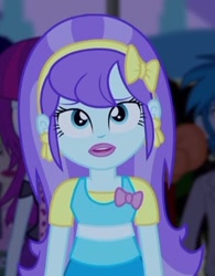 Size: 320x411 | Tagged: safe, screencap, aqua blossom, mystery mint, scribble dee, thunderbass, equestria girls, rainbow rocks, bowtie, cropped, ear piercing, earring, female, headband, jewelry, male, necktie, piercing