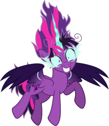 Size: 4805x5598 | Tagged: safe, artist:osipush, midnight sparkle, sci-twi, twilight sparkle, twilight sparkle (alicorn), alicorn, pony, equestria girls, absurd resolution, corrupted, equestria girls ponified, evil grin, grin, midnight snapple, ponified, simple background, slasher smile, smiling, solo, transparent background, twilight snapple
