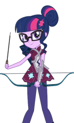 Size: 300x500 | Tagged: safe, sci-twi, twilight sparkle, equestria girls, friendship games, archery, official, simple background, solo, transparent background