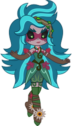 Size: 1731x3001 | Tagged: safe, artist:cloudyglow, gaea everfree, gloriosa daisy, equestria girls, legend of everfree, chibi, clothes, cute, equestria girls minis, simple background, smiling, solo, transparent background, vector