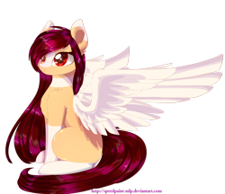 Size: 1024x883 | Tagged: safe, artist:little-sketches, oc, oc only, oc:yeri, pegasus, pony, cute, female, mare, ocbetes, simple background, sitting, solo, spread wings, transparent background, wings