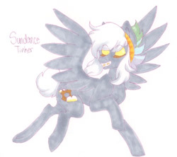 Size: 428x380 | Tagged: safe, artist:frozensoulpony, oc, oc only, oc:sundance tinker, pegasus, pony, offspring, parent:rainbow dash, parent:thunderlane, parents:thunderdash, solo, traditional art