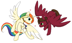 Size: 500x300 | Tagged: safe, artist:hirundoarvensis, oc, oc only, oc:paints love, oc:sketchy light, alicorn, pegasus, pony, female, mare, simple background, transparent background