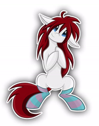 Size: 1821x2314 | Tagged: safe, artist:twistedmindbrony, oc, oc only, clothes, floppy ears, socks, solo, striped socks