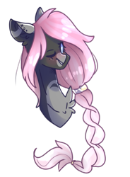 Size: 421x571 | Tagged: safe, artist:emily-826, oc, oc only, pony, bust, female, mare, one eye closed, portrait, simple background, solo, transparent background, wink