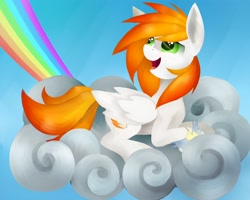 Size: 2500x2000 | Tagged: safe, artist:twistedmindbrony, oc, oc only, pegasus, pony, cloud, prone, rainbow, solo