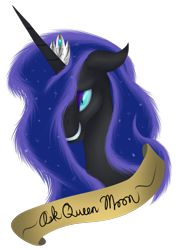 Size: 1080x1500 | Tagged: safe, artist:astralmelodia, nightmare moon, floppy ears, grin, nicemare moon, simple background, smiling, solo, transparent background, tumblr:ask queen moon