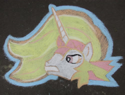 Size: 3444x2604 | Tagged: safe, artist:malte279, daybreaker, pony, a royal problem, chalk drawing, solo, traditional art