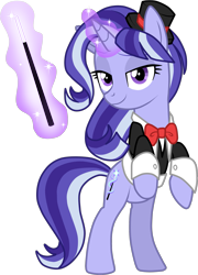 Size: 1751x2436 | Tagged: safe, artist:namygaga, oc, oc only, oc:kimberly magiker, pony, unicorn, clothes, female, glowing horn, magic, magical lesbian spawn, mare, offspring, parent:starlight glimmer, parent:trixie, parents:startrix, simple background, solo, transparent background