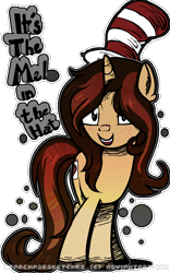 Size: 784x1258 | Tagged: safe, artist:starchasesketches, edit, oc, oc only, oc:melany, pony, base used, crossover, female, mare, solo, the cat in the hat