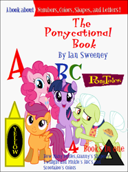 Size: 426x572 | Tagged: artist needed, safe, derpibooru import, edit, granny smith, pinkie pie, scootaloo, twilight sparkle, earth pony, pony, book, parody, veggietales