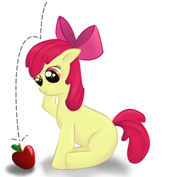 Size: 1218x1269 | Tagged: dead source, safe, artist:redeverose, apple bloom, apple, food, solo