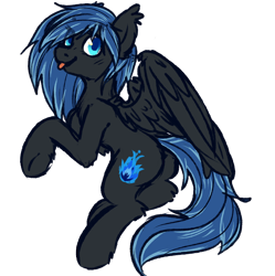 Size: 1200x1205 | Tagged: safe, artist:ruef, oc, oc only, oc:midnight light, pegasus, pony, :p, cute, female, plot, solo, tongue out, wings