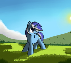 Size: 1280x1147 | Tagged: safe, artist:neuro, minuette, pony, unicorn, female, field, mare, solo