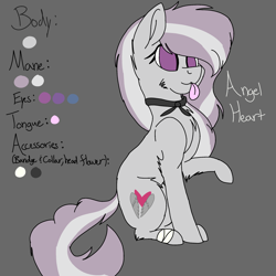 Size: 2000x2000 | Tagged: safe, artist:brokensilence, oc, oc only, oc:angel heart, earth pony, pony, :p, bandage, clothes, cute, female, fluffy, reference sheet, solo, tongue out