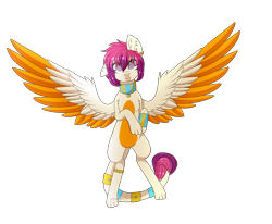 Size: 2949x2433 | Tagged: safe, artist:ohhoneybee, oc, oc only, oc:nephy, pony, sphinx, female, high res, mare, simple background, solo, sphinx oc, spread wings, transparent background, wings