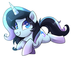 Size: 2100x1708 | Tagged: safe, artist:drawntildawn, oc, oc only, oc:stardust stellar, pony, unicorn, colored pupils, prone, simple background, solo, transparent background