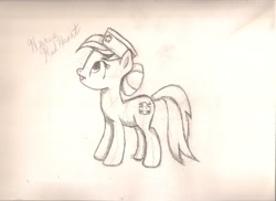 Size: 2333x1696 | Tagged: safe, artist:silversthreads, nurse redheart, earth pony, pony, daily sketch, female, hat, mare, nurse hat, pencil drawing, sketch, solo, traditional art