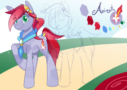 Size: 4960x3508 | Tagged: safe, artist:wishdream, oc, oc only, oc:azimuth, crystal pony, pony, absurd resolution, reference sheet, solo