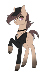 Size: 817x1285 | Tagged: safe, artist:xxmissteaxx, oc, oc only, oc:selene, earth pony, pony, clothes, female, mare, raised hoof, simple background, solo, transparent background