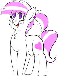 Size: 600x800 | Tagged: safe, artist:david rainbowie, oc, oc only, oc:cotton heart, earth pony, pony, ear piercing, earring, female, jewelry, mare, piercing, simple background, solo, transparent background