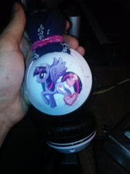 Size: 1920x2560 | Tagged: safe, twilight sparkle, twilight sparkle (alicorn), alicorn, pony, headphones, irl, keyboard, photo