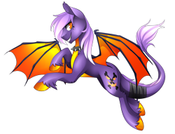 Size: 3850x2943 | Tagged: safe, artist:scarlet-spectrum, oc, oc only, hybrid, pony, bat wings, choker, simple background, solo, spiked choker, transparent background