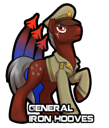 Size: 857x1000 | Tagged: safe, artist:onnanoko, oc, oc only, oc:iron hooves, earth pony, pony, clothes, male, scar, solo, stallion, uniform