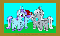 Size: 4651x2860 | Tagged: safe, artist:dinkyuniverse, diamond mint, lily dache, silver spoon, silverspeed, earth pony, pegasus, pony, unicorn, absurd resolution, chest fluff, ear fluff, family, family photo, female, framed picture, mother and child, mother and daughter, parent and child, unshorn fetlocks