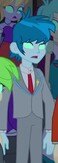 Size: 58x163 | Tagged: safe, screencap, cherry crash, cloudy kicks, normal norman, tennis match, thunderbass, equestria girls, background human, boots, clothes, fall formal outfits, mind control, necktie, pants, skirt