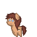 Size: 128x128 | Tagged: safe, artist:pixelanon, oc, oc only, oc:sunrise horizon, series:entrapment, 8-bit, paper pony, pixel art, pointy ponies, solo