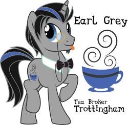 Size: 8625x8404 | Tagged: safe, artist:jadedjynx, oc, oc only, oc:earl grey, pony, absurd resolution, bowtie, cup, cutie mark, facial hair, goatee, monocle, simple background, solo, teacup, transparent background, vector