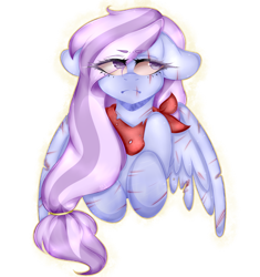 Size: 1024x1091 | Tagged: safe, artist:alliedrawsart, oc, oc only, oc:whisper aura, clothes, scar, scarf, simple background, solo, transparent background