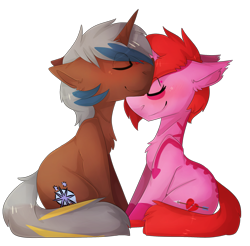 Size: 2220x2184 | Tagged: safe, artist:oddends, oc, oc only, pony, couple, female, male, simple background, straight, transparent background