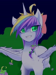 Size: 3024x4032 | Tagged: safe, artist:adetuddymax, oc, oc only, alicorn, pony, absurd resolution, alicorn oc, digital art, female, green eyes, looking at you, practice, request, requested art, solo