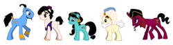 Size: 1280x334 | Tagged: safe, pony, pony creator, aladdin, crossover, genie, jafar, jasmine, sultan, tv show