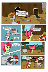 Size: 1024x1536 | Tagged: safe, artist:cartoon-eric, apple bloom, sweetie belle, oc, oc:fritz, oc:gear loose, pony, comic:cmc and gear loose, comic, cutie mark crusaders