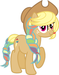 Size: 2665x3399 | Tagged: safe, artist:xhalesx, oc, oc only, oc:zap apple, earth pony, pony, female, hat, inkscape, magical lesbian spawn, mare, offspring, parent:applejack, parent:rainbow dash, parents:appledash, ponyscape, simple background, solo, transparent background, vector