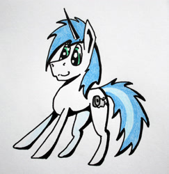 Size: 2712x2788 | Tagged: safe, artist:bumskuchen, oc, oc only, oc:shifting gear, pony, unicorn, solo, traditional art