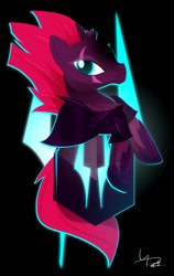 Size: 800x1264 | Tagged: safe, artist:ii-art, fizzlepop berrytwist, tempest shadow, pony, unicorn, my little pony: the movie, broken horn, eye scar, scar, shirt design, solo