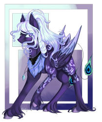 Size: 2894x3457 | Tagged: safe, artist:lunastyczna, oc, oc only, oc:neoma, pegasus, pony, ear fluff, jewelry, necklace, solo, unshorn fetlocks