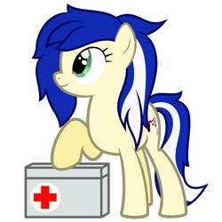 Size: 7000x7000 | Tagged: safe, artist:besttubahorse, oc, oc only, oc:cantareblue, earth pony, pony, absurd resolution, female, medcrate, raised hoof, simple background, smiling, solo, transparent background, vector